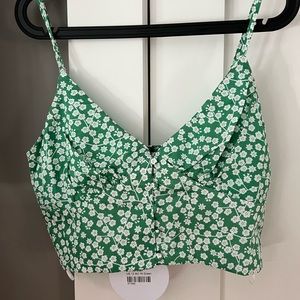 Princess Polly shah set green tank crop top size 12 new with tags